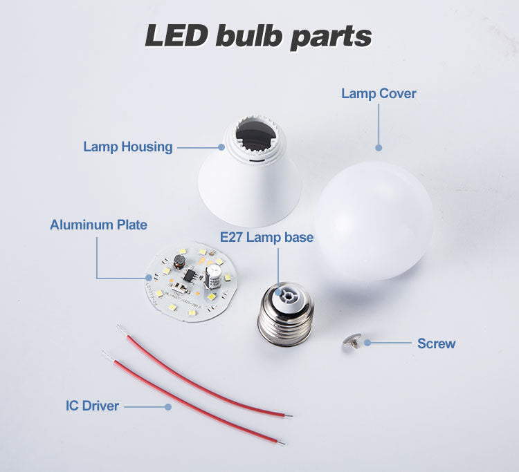 Free samples led bulb raw material 5W 7W 9W 12W 15W 18W 24W A60 skd/ckd led bulb lighting lamp