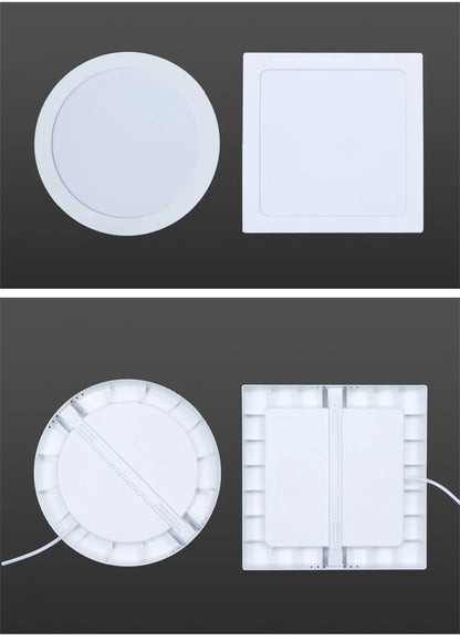 Indoor Lighting Recessed Mounted Slim Round &amp; Square energy saving Led Panel Light For Home Office Ceiling Led Panel Light 