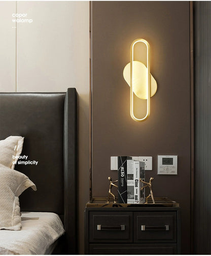 Modern Indoor Led Wall Light Bedroom Living Room Home Wall Sconce Hotel Decorative Copper Wall Lamps