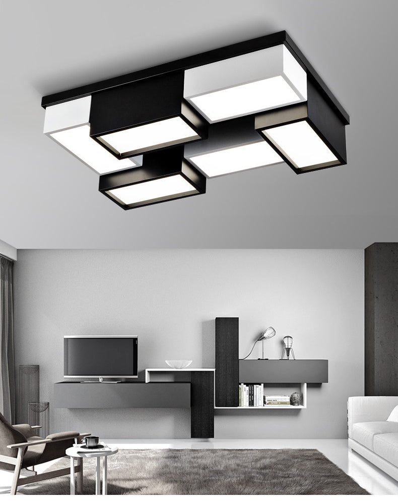 Nordic style simple design fixture iron modern square shape led ceiling light