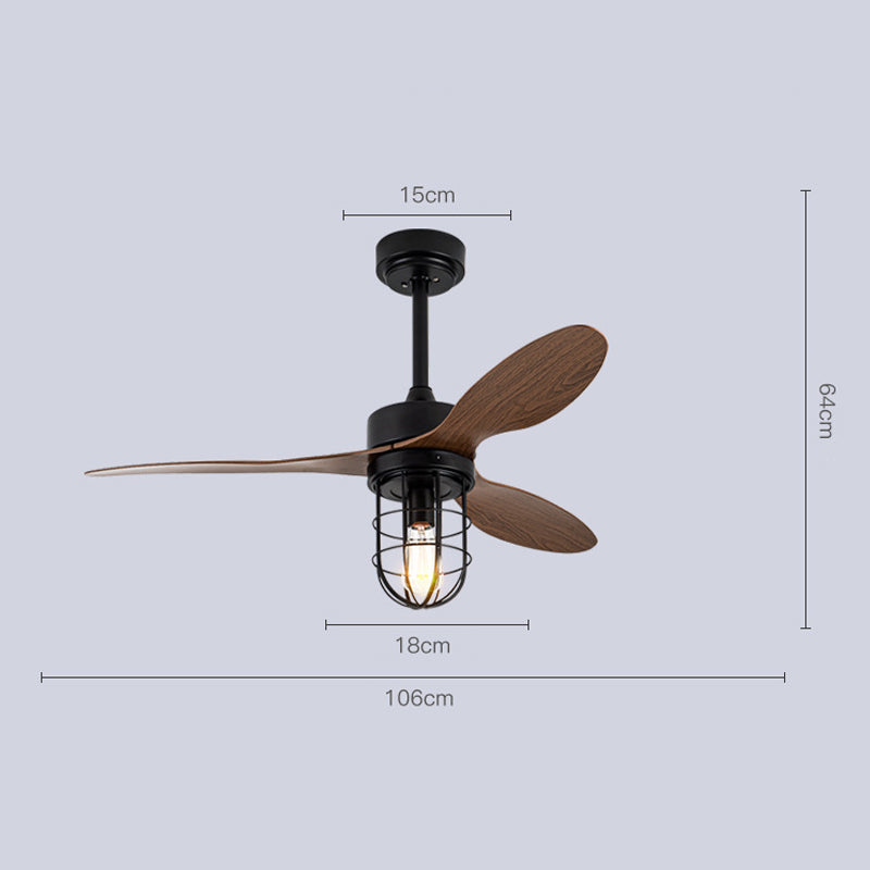 New Design Ceiling Fan Retro Industrial And Retro Caged Ceiling Fan Light Bulb Fan With Remote 