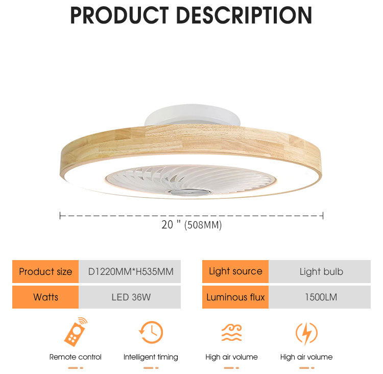 Intelligent App Control Tuya Wifi Wooden Modern Dc Smart Bldc Led Ceiling Fan With Light And Remote 