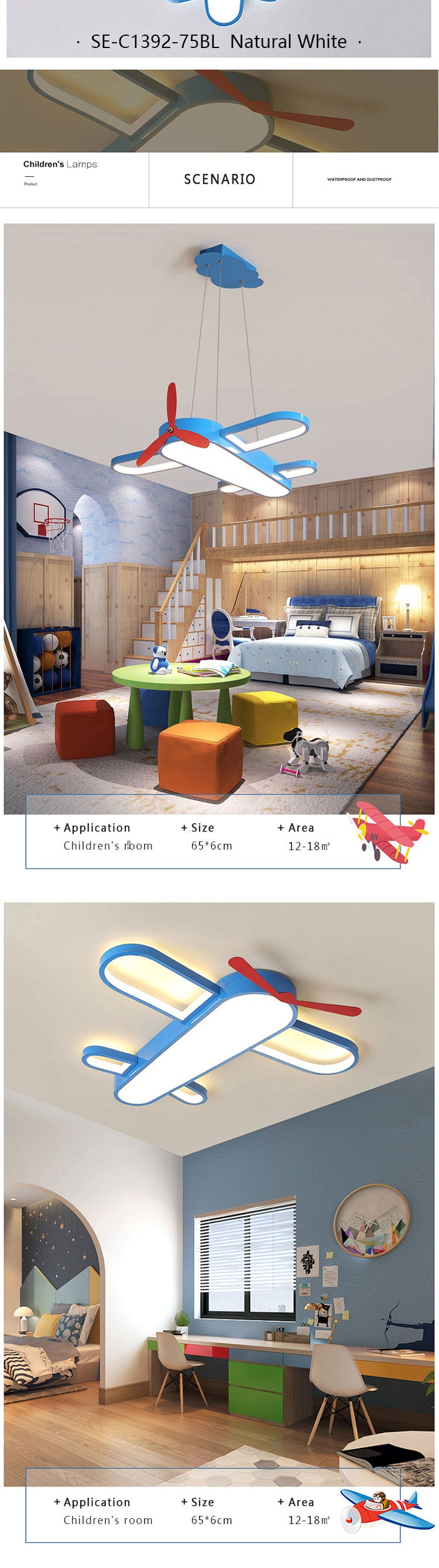 Hot selling airplane model LED ceiling lights decorative ceiling light Kids Room Ceiling lamp children Rooms lamps