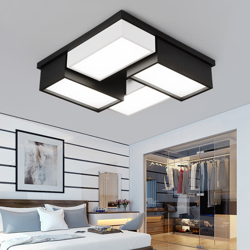 Nordic style simple design fixture iron modern square shape led ceiling light