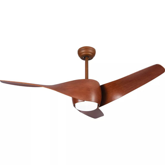 Simple Mute Wooden Ceiling Fan 56" 3 Blade Short Ceiling Fan With Light Living RoomSmart Ceiling Fan