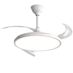 Morden Minimalist Round Ceiling Fan LED Home Decorative Indoor Retractable Invisible Ceiling Fan With Light And Remote Control 