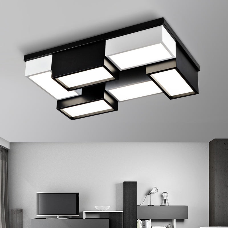 Nordic style simple design fixture iron modern square shape led ceiling light