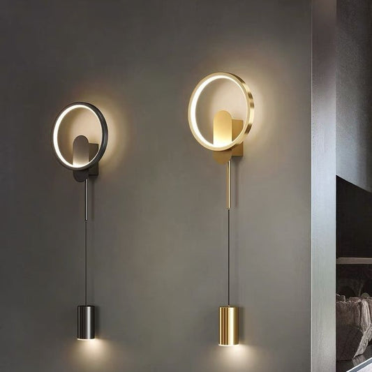 Modern Minimalist Gold Bedroom Bedside Wall Lamp Hallway Aisle Living Room Drop Pendant Line Led Wall Light